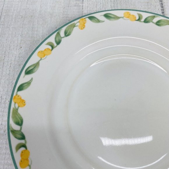 Julie Pople Avon COUNTRY FRUIT COLLECTION Porcelain Lemon Rim Saucers Set of 4 - Picture 12 of 16